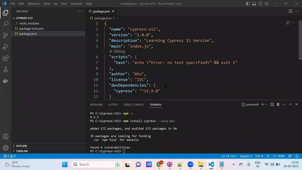 Cypress 12 Version Installation