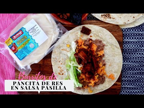 BURRITOS DE PANCITA DE RES EN SALSA PASILLA ~ A Unique Tripe In A Pasilla Sauce Burrito (How To)
