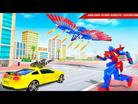 Flying Police Car Robot Hero | Robot Car Game | Chari Games