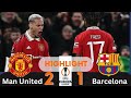 Man United Comeback Vs Barcelona 2-1 Europa League | Highlights | Resumen | Soccer