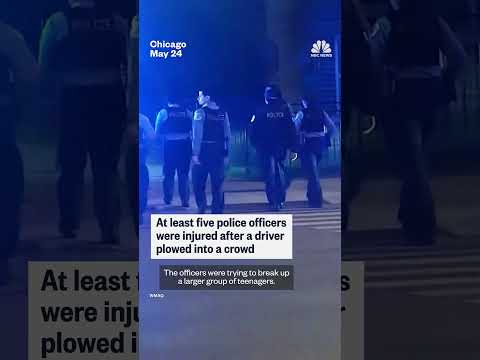 Five officers injured in Chicago car ramming