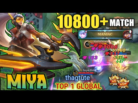 MANIAC ! 10800+ MATCHES ! MIYA BEST BUILD 2023 ! Top 1 Global MIYA Gameplay 2023- Mobile Legends