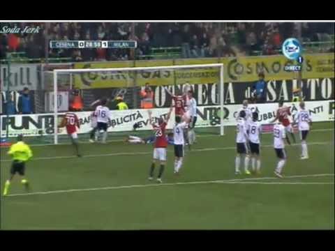 Cesena 0 - 1 AC Milan Muntari Scores on Debut ميلان تشيزينا