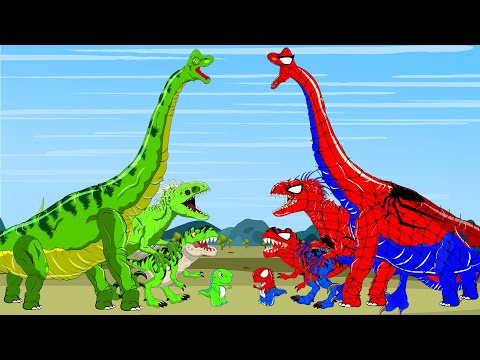 Evolution of Brachiosaurus Colors vs T- Rex Dinosaurs Fighting:  Who Is The King Of Jurassic World?