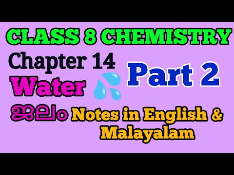 Class 8 Chemistry chapter 15 Water Notes part 2 in Malayalam and English 