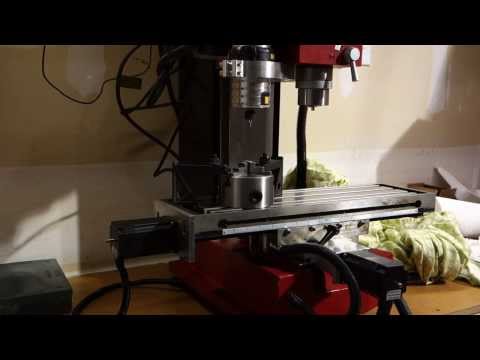 Sieg X3 Mill CNC Router Bracket in use for engraving