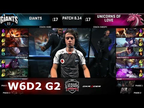 Giants vs Unicorns of Love | Week 6 Day 2 S8 EU LCS Summer 2018 | GIA vs UOL W6D2