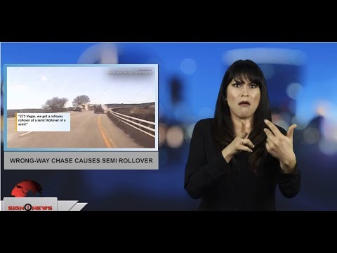 Wrong-way chase causes semi rollover (ASL - 2.28.19)
