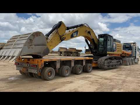 Transporting The Caterpillar 140M Grader - Caterpillar 349E And Cat D6R - Fasoulas Heavy Transports