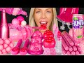 ASMR PINK DESSERTS PEACH FANTA SWEDISH BERRIES RASPBERRY LEMONADE MOUSSE CAKE MUKBANG 먹방