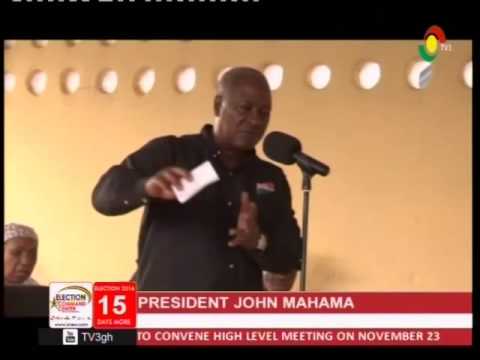 Prez Mahama pledges to accept outcome results of the Dec polls - 21/11/2016