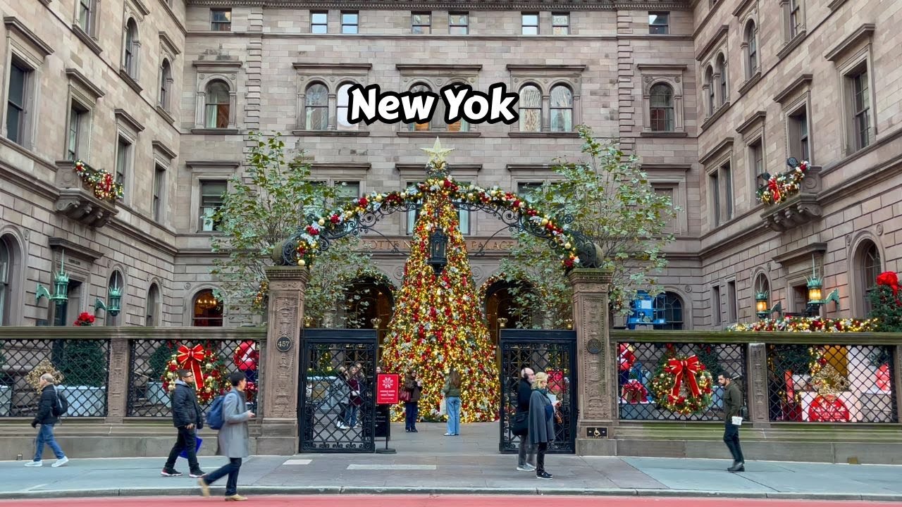 New York City 4k Walk Christmas Holiday Season