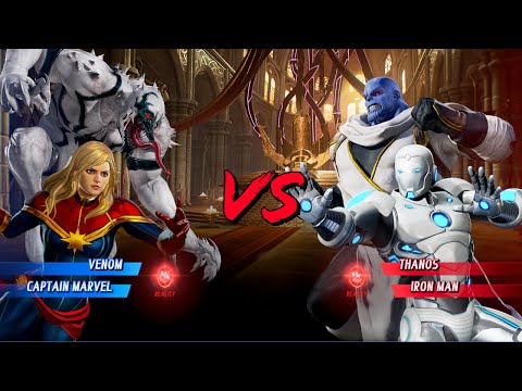 Anti-Venom and Captain Marvel Vs Thanos and Iron Man - Marvel Vs Capcom Infinite