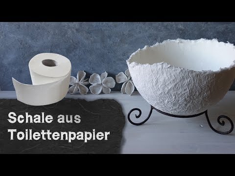 DIY - Pappmaché - Schale aus Toilettenpapier - einfache Methode mit wenig Kleber