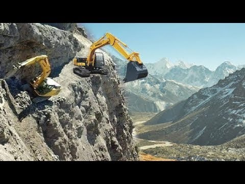 Extreme Dangerous Excavator Heavy Equipment Operator Skills - Fastest Climbing Excavator Driving