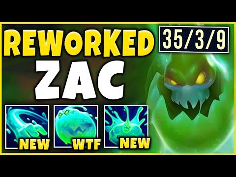 *ONE-SHOT ENTIRE TEAMS* NEW ZAC REWORK IS 100% BROKEN! (ACROSS MAP ONE-SHOTS) - league of Legends