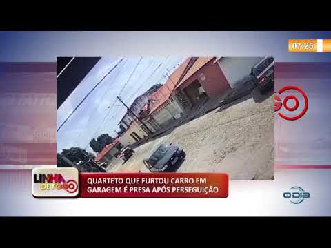 LINHA DE FOGO (18 11) QUARTETO QUE FURTOU CARRO EM GARAGEM É PRESA APí“S PERSEGUIÇíO