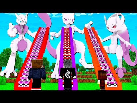 ESCADA LUCKY PIXELMON MEGA MEWTWO X VS ESCADA LUCKY PIXELMON MEGA MEWTWO Y - MINECRAFT