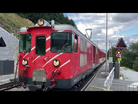 Matterhorn Gotthard Bahn (MGB), ehem. Furka-Oberalp-Bahn (FO), Station Tschamut-Selva mit Zahnstange