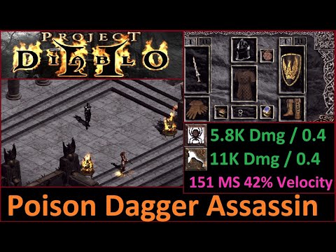 PD2 S1 - Poison Dagger Assassin - Guide/Showcase - 2 minute Chaos Sanctuary