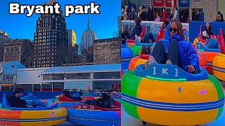 Bumper Cars 🚘 On Ice In New York | Ice Skating In  Bryant Park New York 2024