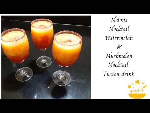 Melons mocktail/ Fusion drink/ Melons Melody / Muskmelon watermelon mocktail/party mocktail /juice