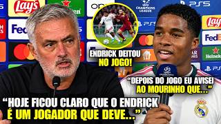 🚨 EITA! MOURINHO EM CHOQUE COM ENDRICK e BRASILEIRO MANDOU RECADO!