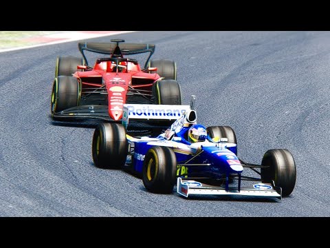 Ferrari F1 2022 vs Williams F1 1997 Jacques Villeneuve at Barcelona GP