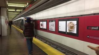 Muni Metro N Judah @ Powell Street Station San Francisco California (Slow Motion)
