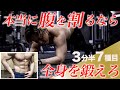 本当に腹を割る為の脂肪燃焼系全身トレーニング。器具なし3分半で胸.背中.脚.腹.有酸素全てが詰まった7種目になります。