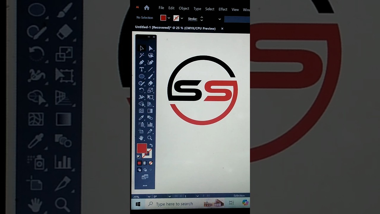 Circle SS Letter Logo Design In Adobe Illustrator || #shorts #shortviral #circle #logodesgin