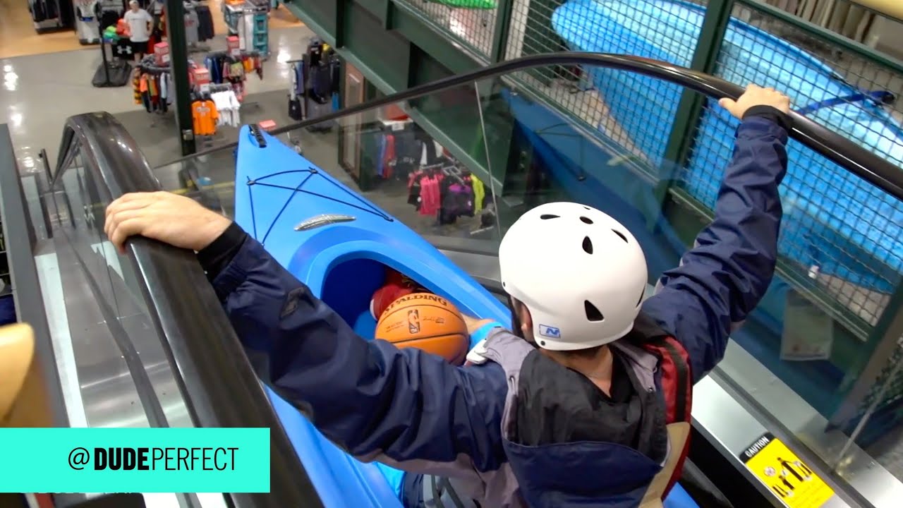 Kayaking Down an Escalator