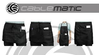 Delantal de camarero negro con bolsillos - distribuido por CABLEMATIC ®