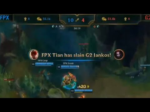 FPX Tian Lee Sin Godlike Resonating Strike vs G2 | Worlds 2019