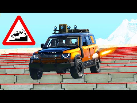 BeamNG.DRIVE -  Cars vs Endless stairs #2