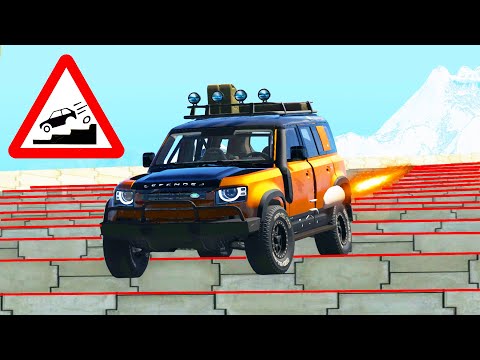 BeamNG.DRIVE - Cars vs Endless stairs #2