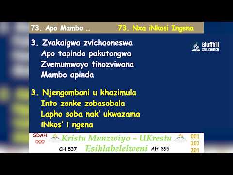 Bluffhill SDA Church || Christ in Song || Hymn 73 Apo Mambo Apinda