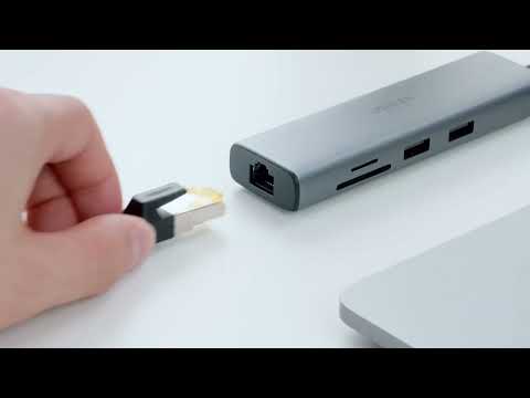 USB-C хаб Ugreen CM512 7 в 1 HDMI 4K 60Hz RJ45 PD 100W 2xUSB 3.0 SD/TF Серебристый - фото 1 - id-p2220759176
