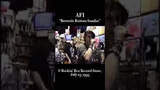 AFI playing “Brownie Bottom Sundae” at Rockin’ Rex Record Store in Yonkers, NY, on July 23rd 1995.