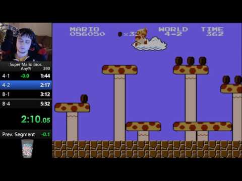 Super Mario Bros. any% speedrun in 5:22