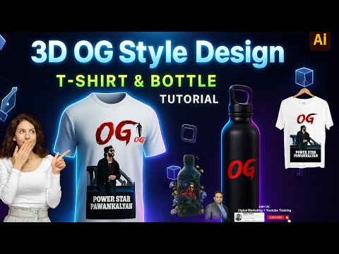 How to Add OG Style TShirt  Bottle in 3D Design and Simple AI Prompt Tutorial 2025
