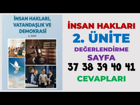 4. sınıf İnsan Hakları Vatandaşlık Demokrasi Ders Kitabı Sayfa 37 38 39 40 41 Cevapları