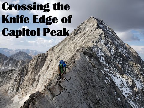 Crossing the Knife Edge ridge of Capitol Peak