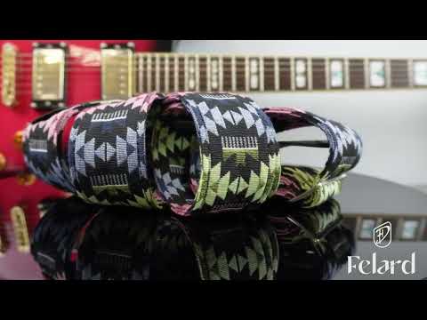 Ремінь для гітари та укулеле Felard, тканина гобелен та натуральна шкіра - фото 1 - id-p2733866136