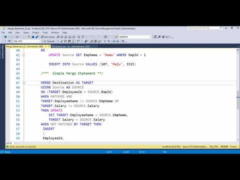 Microsoft SQL Server Development Part 15 : Merge Statement example 2 in SQL Server