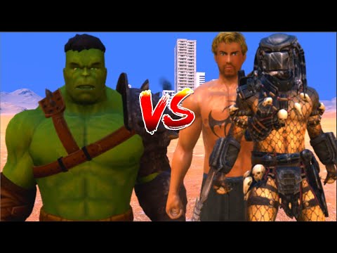 100 Hulk vs 1000 Iron Fist and 1000 Predator (Marvel vs Marvel)