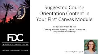Suggested Course Orientation Content in Your First Canvas Module