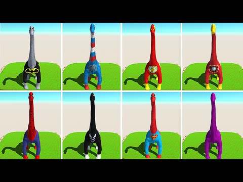 ALL SUPERMAN BRACHIOSAURUS DEATH RUN & DEATH FALL - Animal Revolt Battle Simulator