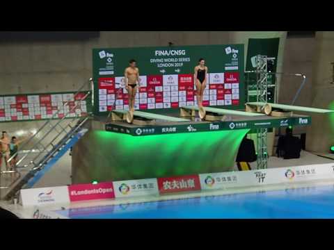 GOLD! Tom Daley & Grace Reid 3m Mixed Synchro Final - FINA/CNSG Diving World Series 2019 London