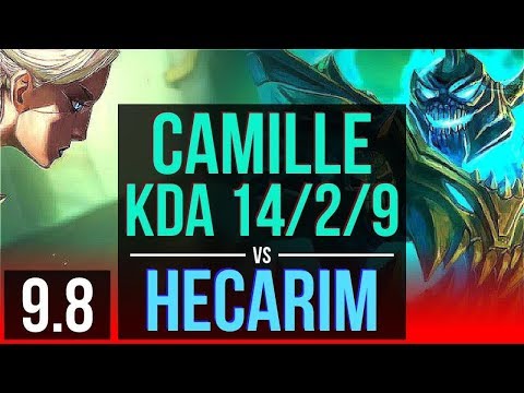Gain elo as CAMILLE vs HECARIM (TOP) | KDA 14/2/9, 2 early solo kills, Legendary | BR Master | v9.8